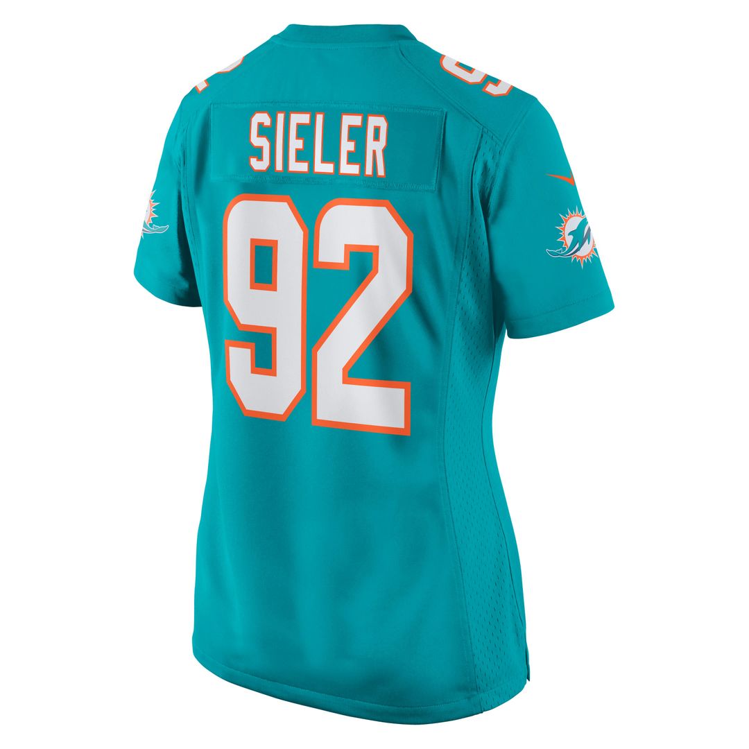Zach Sieler Miami Dolphins Women's Jersey - Aqua