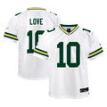 Love Green Bay Packers Youth Jersey - White