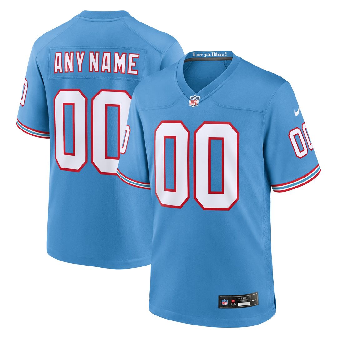 Tennessee Titans Oilers Throwback Custom Jersey - Light Blue