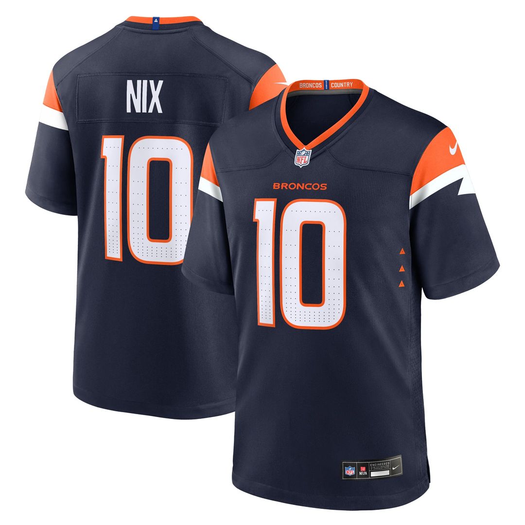Bo Nix Denver Broncos Alternate Jersey - Navy