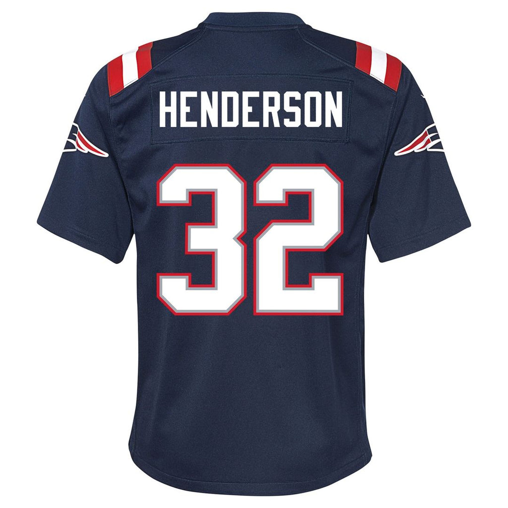 TreVeyon Henderson New England Patriots Youth Team Jersey - Navy