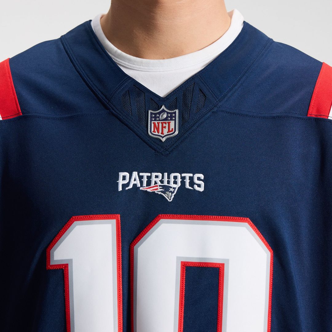 Drake Maye New England Patriots Team Stitched Jersey - Navy