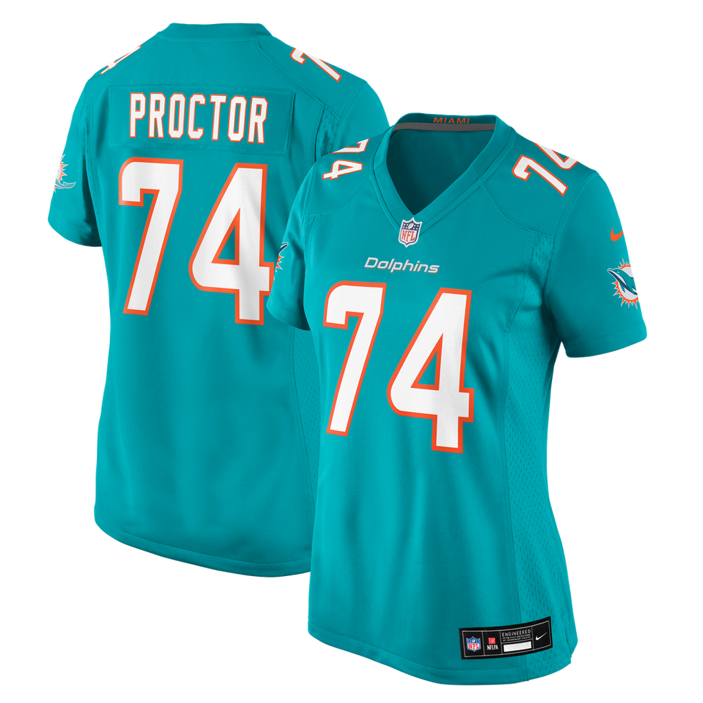 Kadyn Proctor Miami Dolphins Women's Team Jersey - Aqua