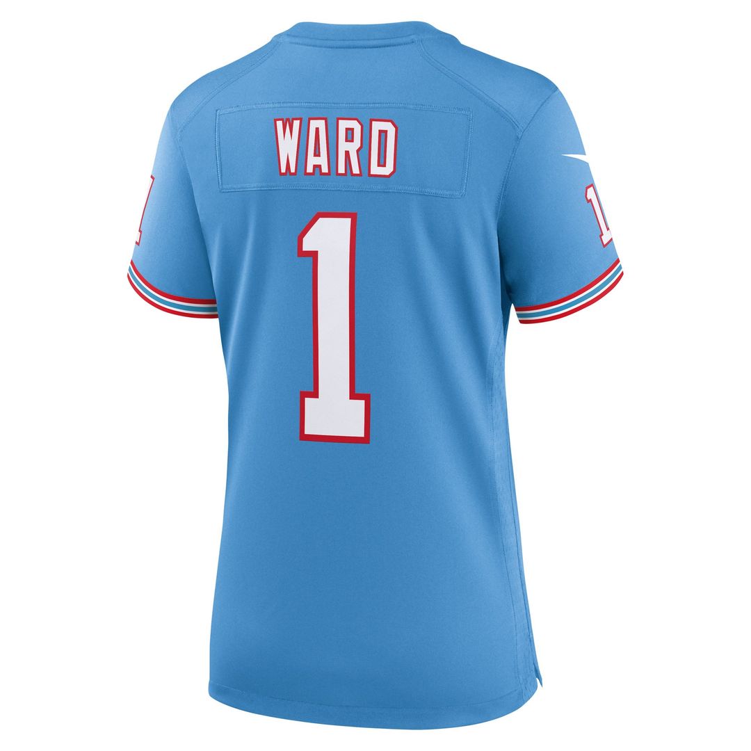Cameron Ward Tennessee Titans Women's Alternate Oilers Throwback Jersey - Light Blue