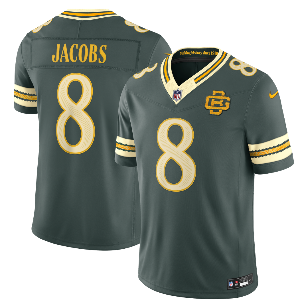 Josh Jacobs Green Bay Packers 2026 Rivalries Collection Stitched Jersey - Green