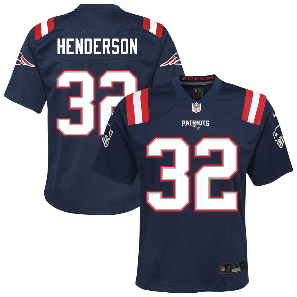 TreVeyon Henderson New England Patriots Youth Team Jersey - Navy