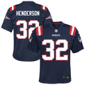 TreVeyon Henderson New England Patriots Youth Team Jersey - Navy