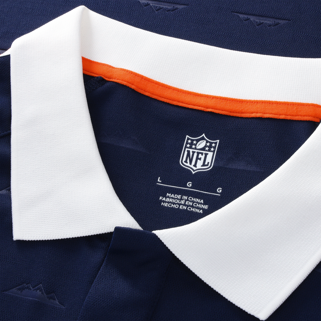 Denver Broncos Youth Football x Football Collared Fan Top - Navy
