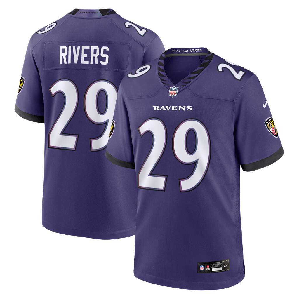 Chandler Rivers Baltimore Ravens Team Jersey - Purple