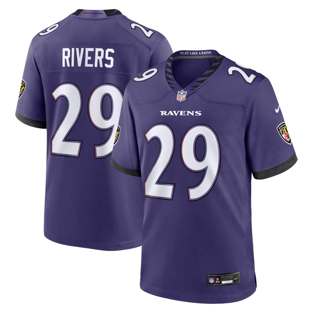 Chandler Rivers Baltimore Ravens Team Jersey - Purple