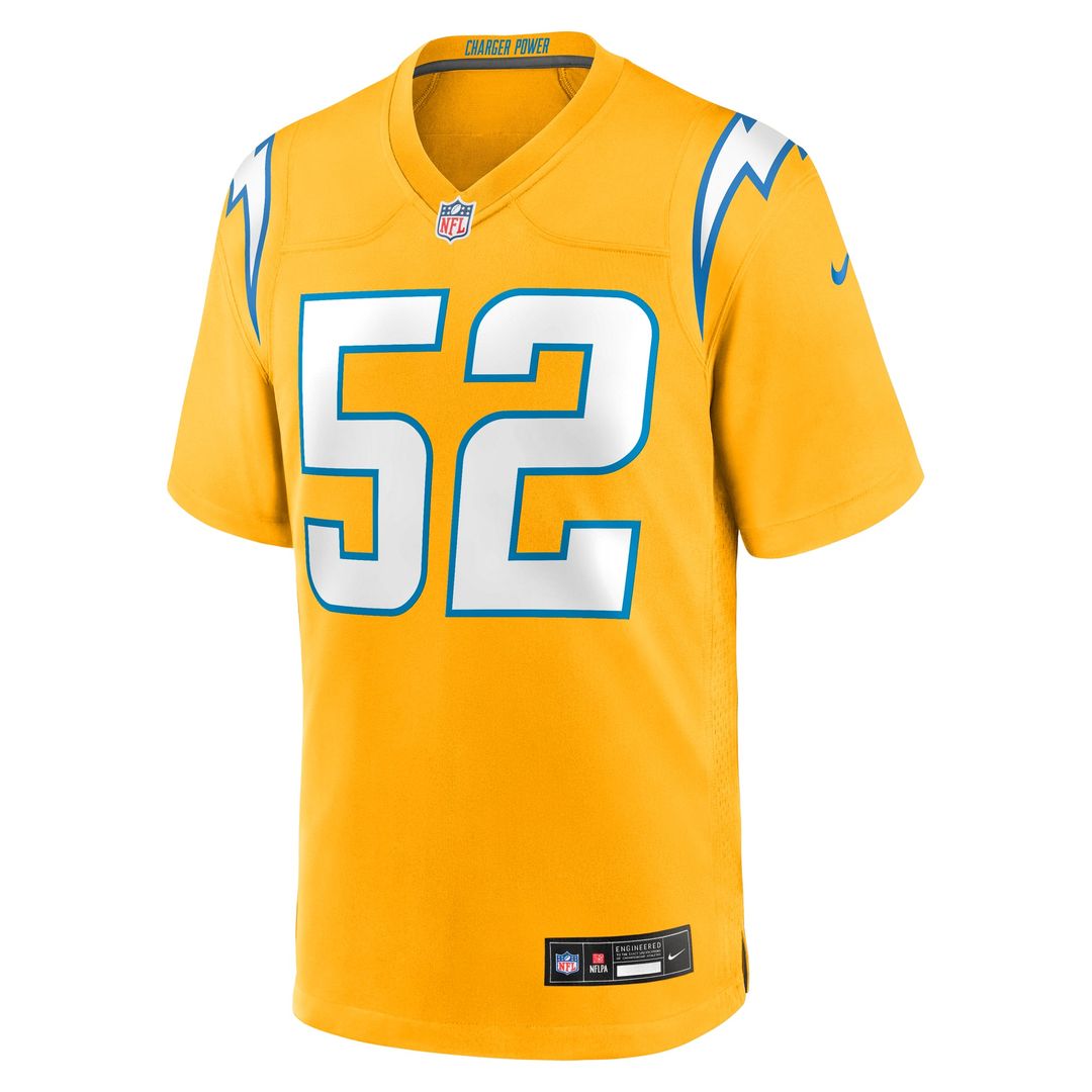 Khalil Mack Los Angeles Chargers Alternate Charger Power Jersey - Gold