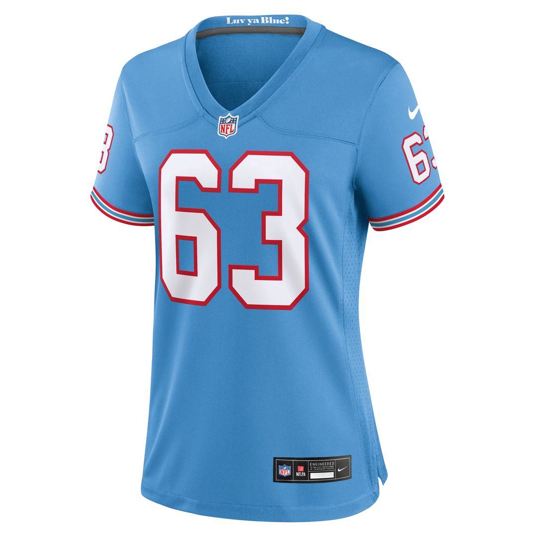 Mike Munchak Tennessee Titans Women's Oilers Throwback Retired Player Jersey - Light Blue