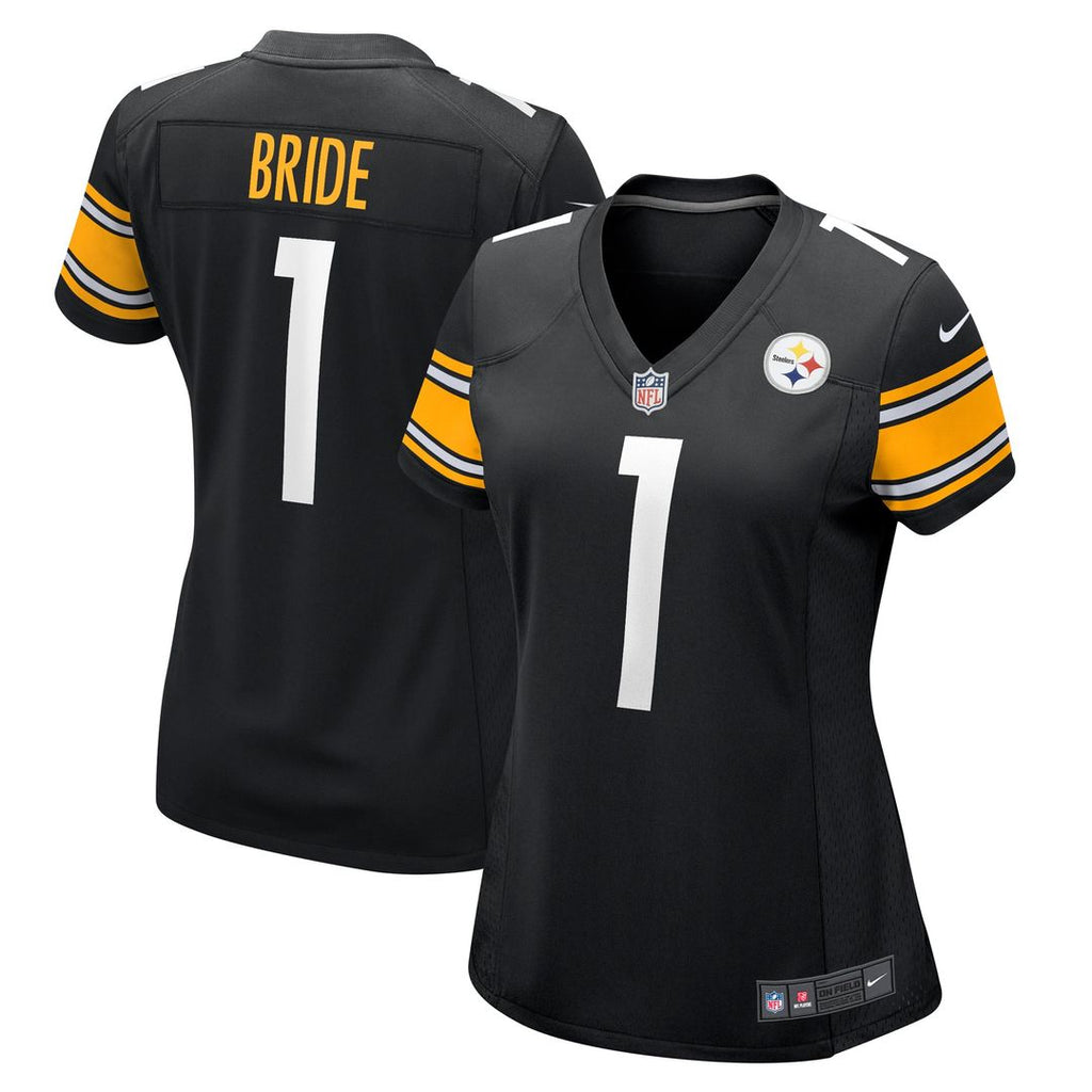Number 1 Bride Pittsburgh Steelers Women's Jersey - Black