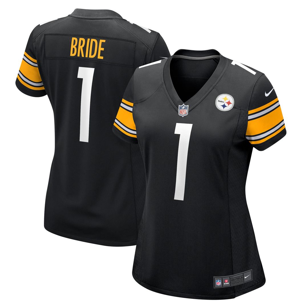 Number 1 Bride Pittsburgh Steelers Women's Jersey - Black