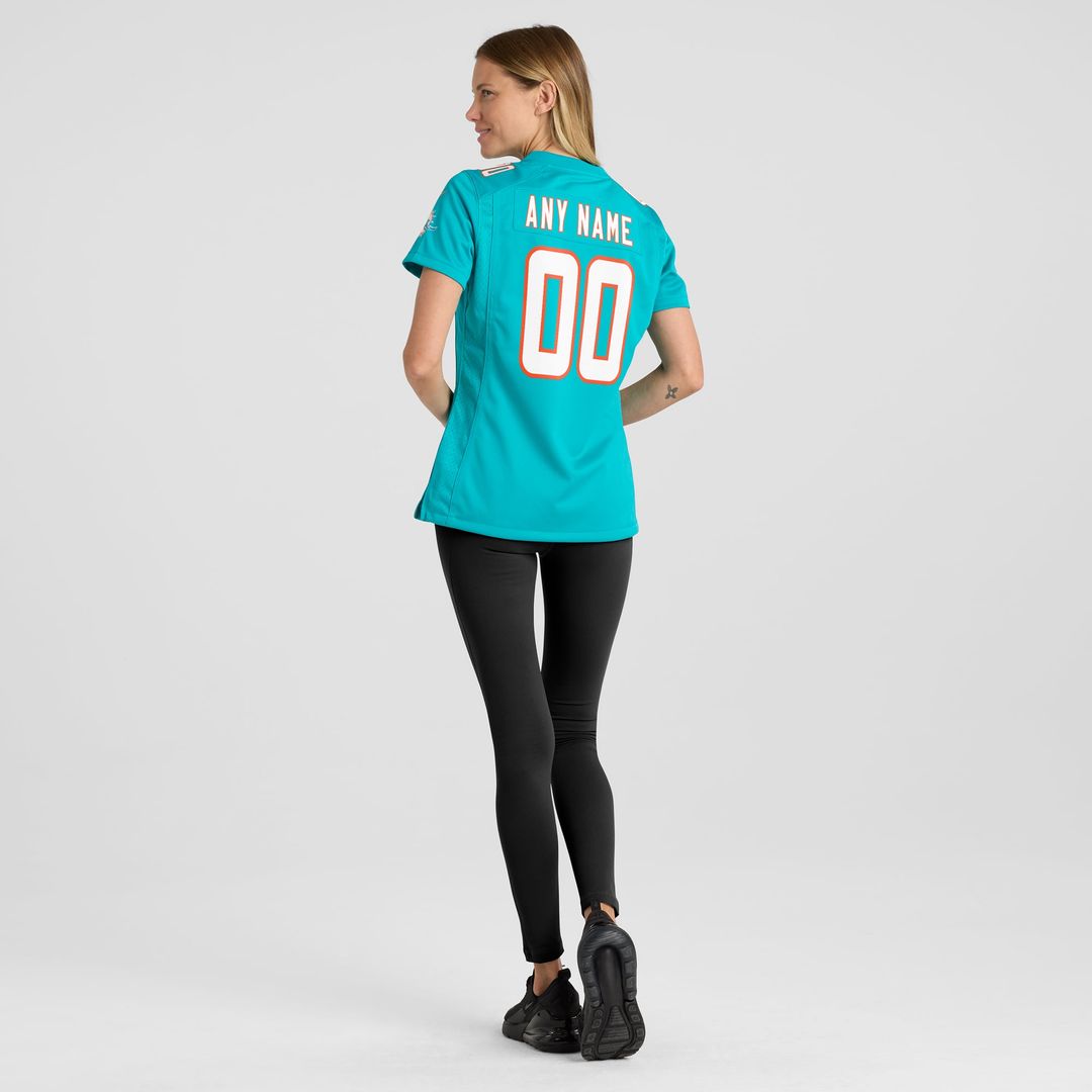 Miami Dolphins Women's Custom Jersey - Aqua