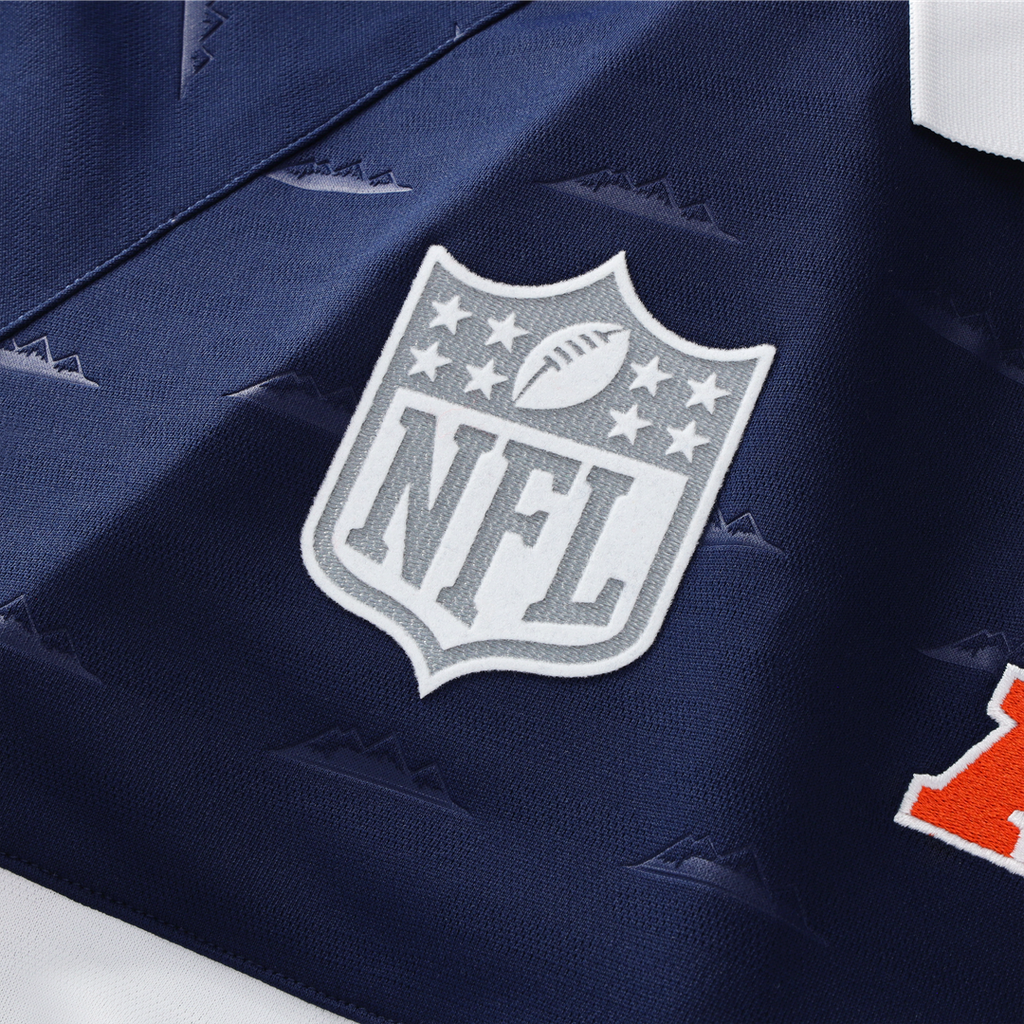 Denver Broncos Youth Football x Football Collared Fan Top - Navy