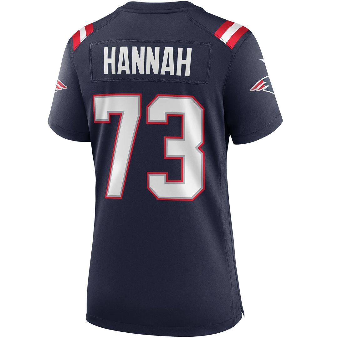 John Hannah New England Patriots Women's Game Retired Player Jersey - Navy
