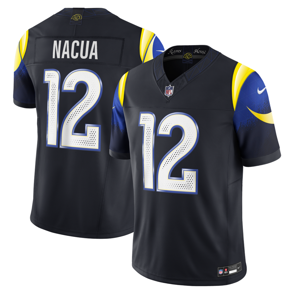 Puka Nacua Los Angeles Rams Rivalries Collection Stitched Jersey - Dark Blue