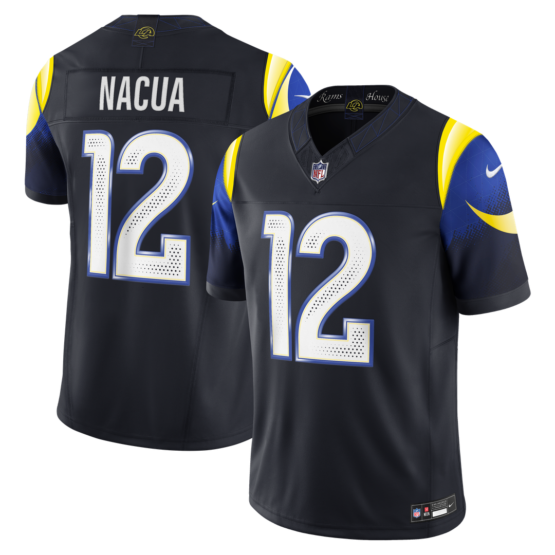Puka Nacua Los Angeles Rams Rivalries Collection Stitched Jersey - Dark Blue