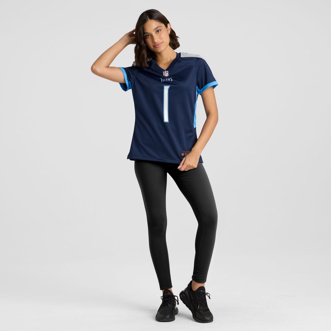 Number 1 Bride Tennessee Titans Women's Jersey - Navy