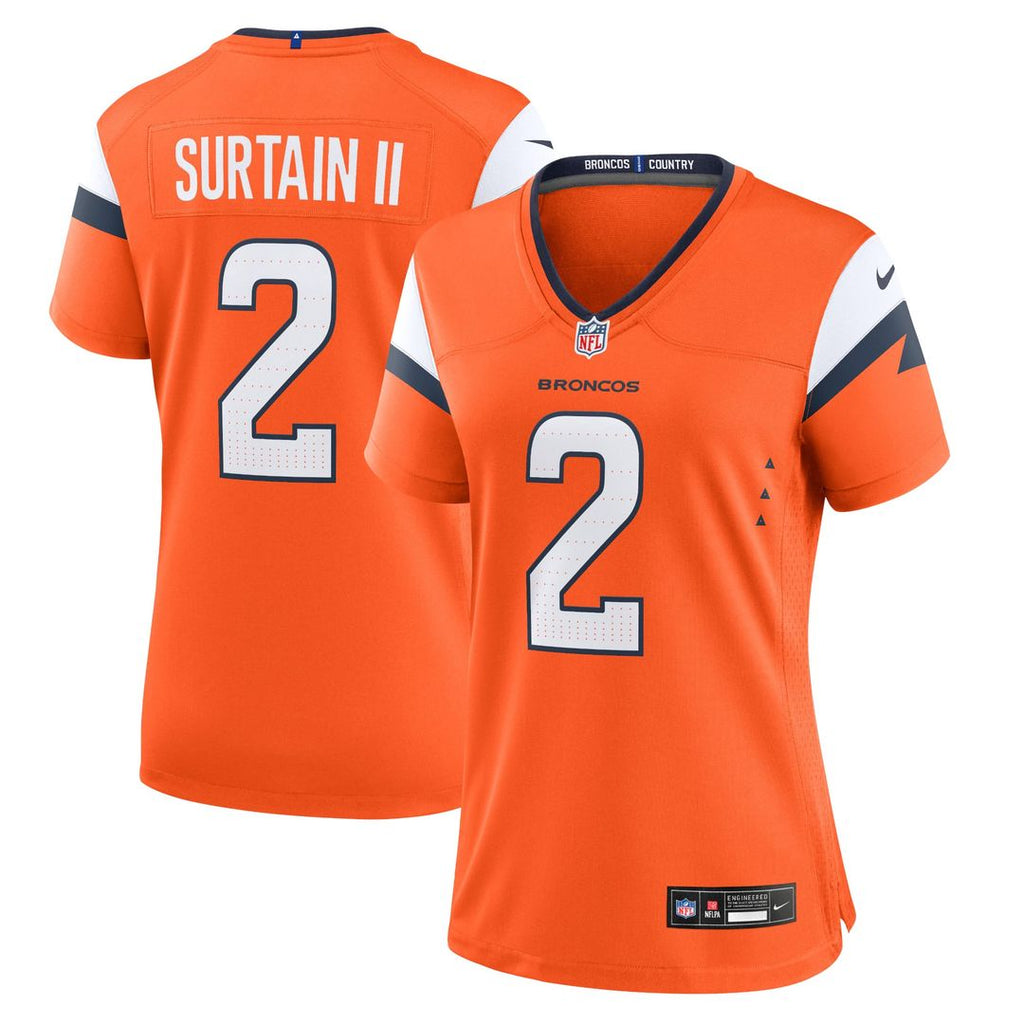 Patrick Surtain II Denver Broncos Women's Team Jersey - Orange