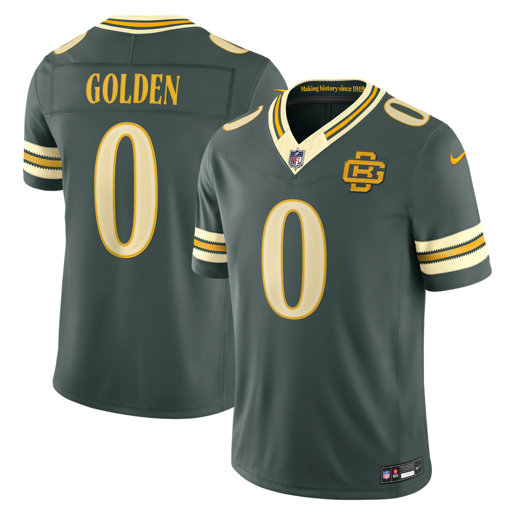 Matthew Golden Green Bay Packers 2026 Rivalries Collection Stitched Jersey - Green