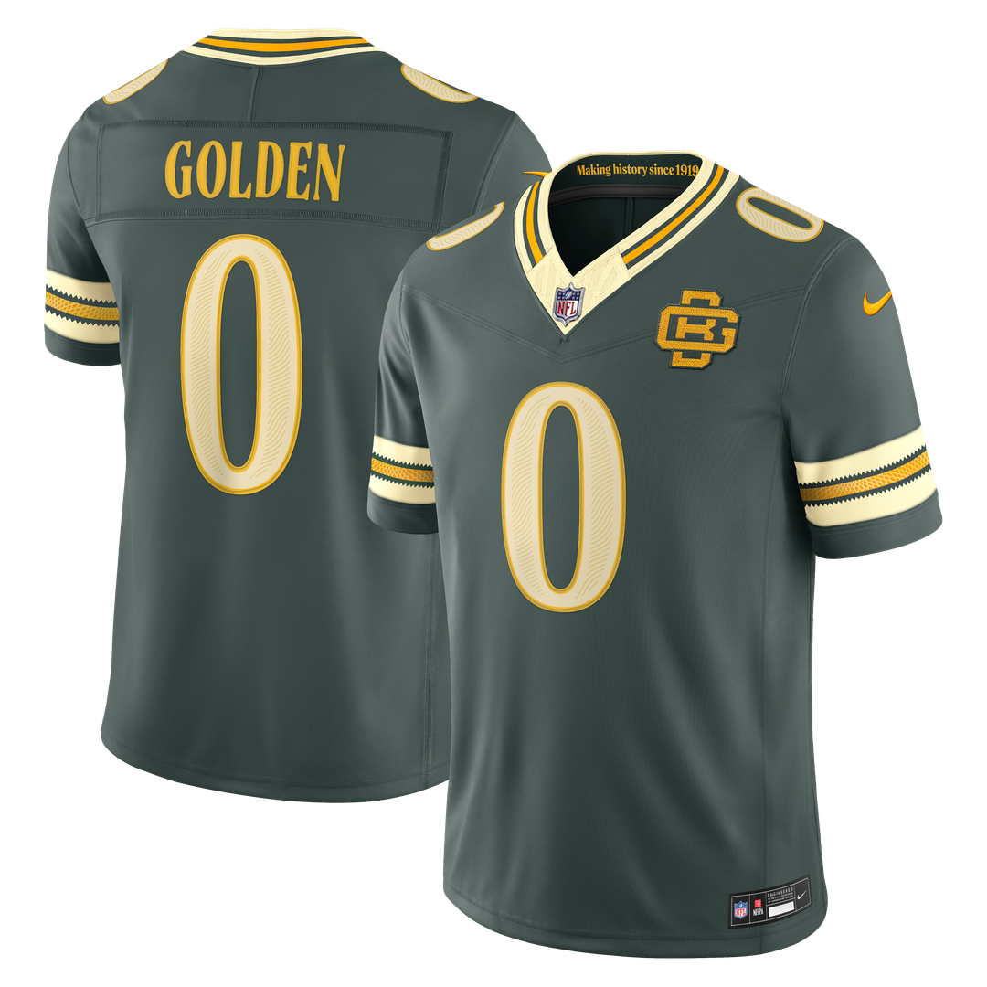 Matthew Golden Green Bay Packers 2026 Rivalries Collection Stitched Jersey - Green