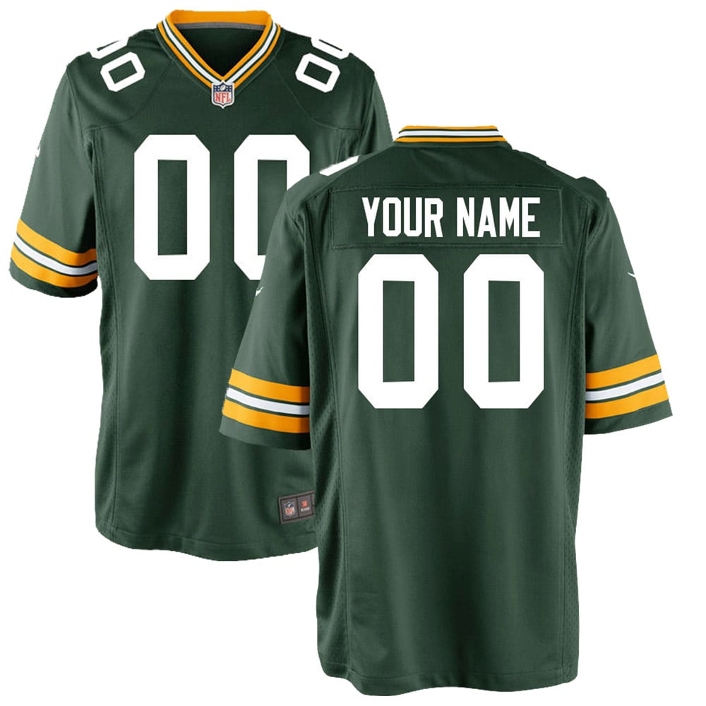 Green Bay Packers Youth Custom Jersey - Green