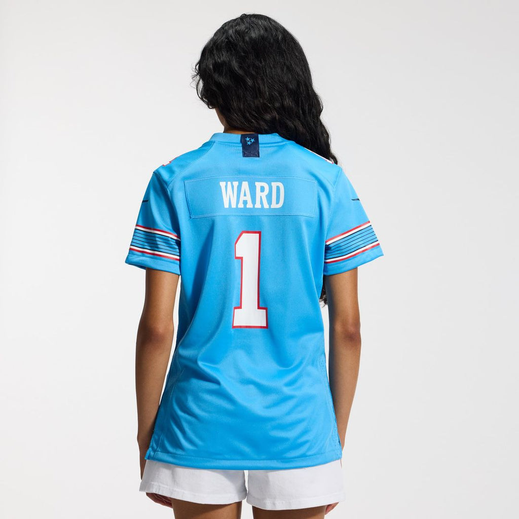 Cameron Ward Tennessee Titans Women's Jersey - Light Blue