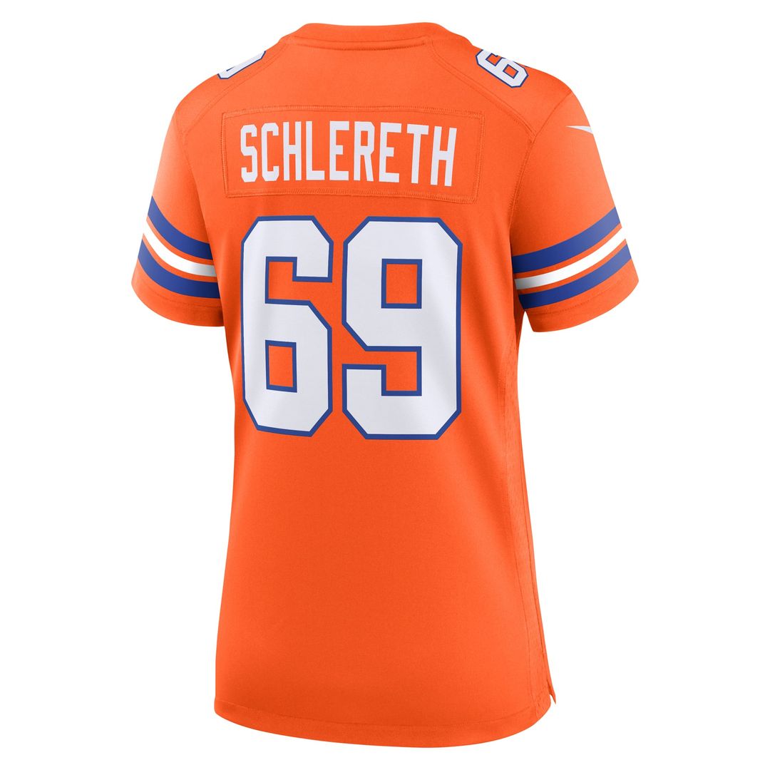 Mark Schlereth Denver Broncos Women's Mile High Collection 1977 Throwback Retired Player Jersey - Orange