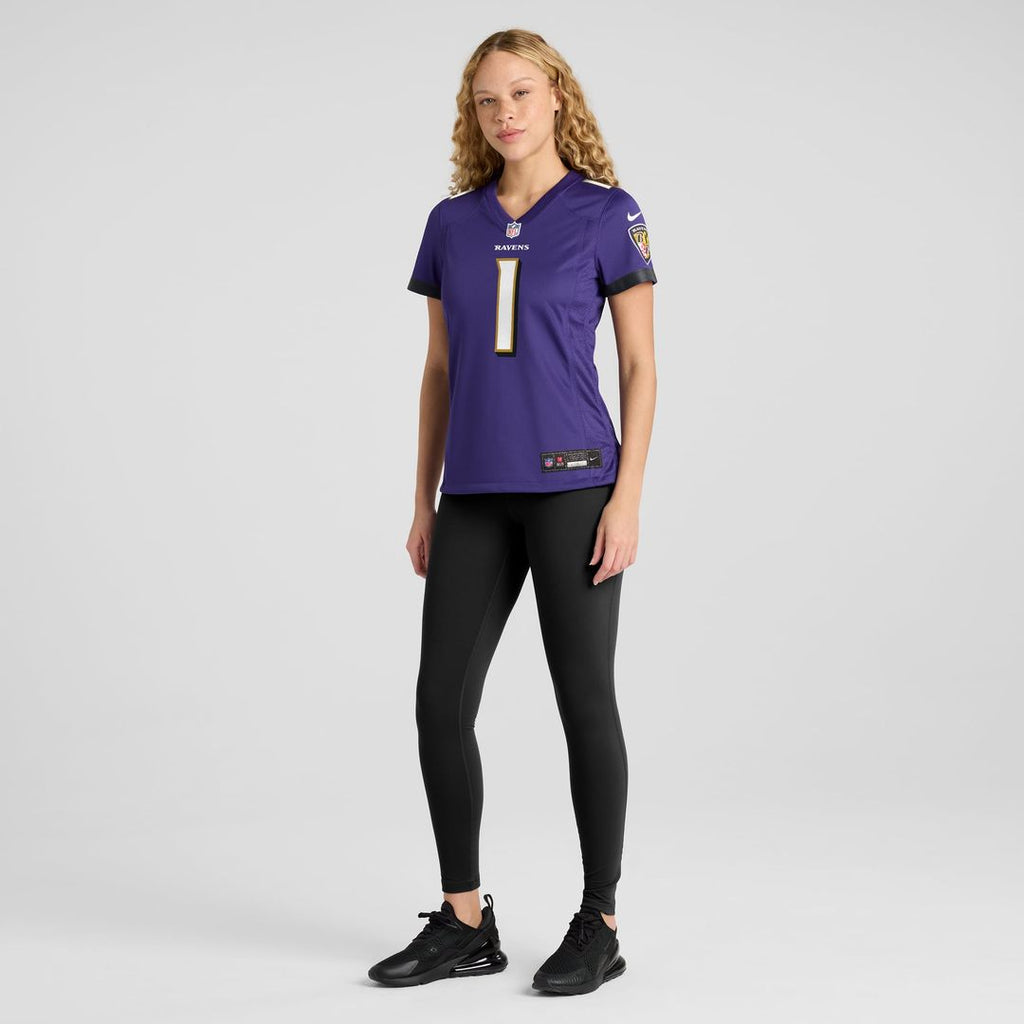 Number 1 Mom Baltimore Ravens Women's Jersey - Purple