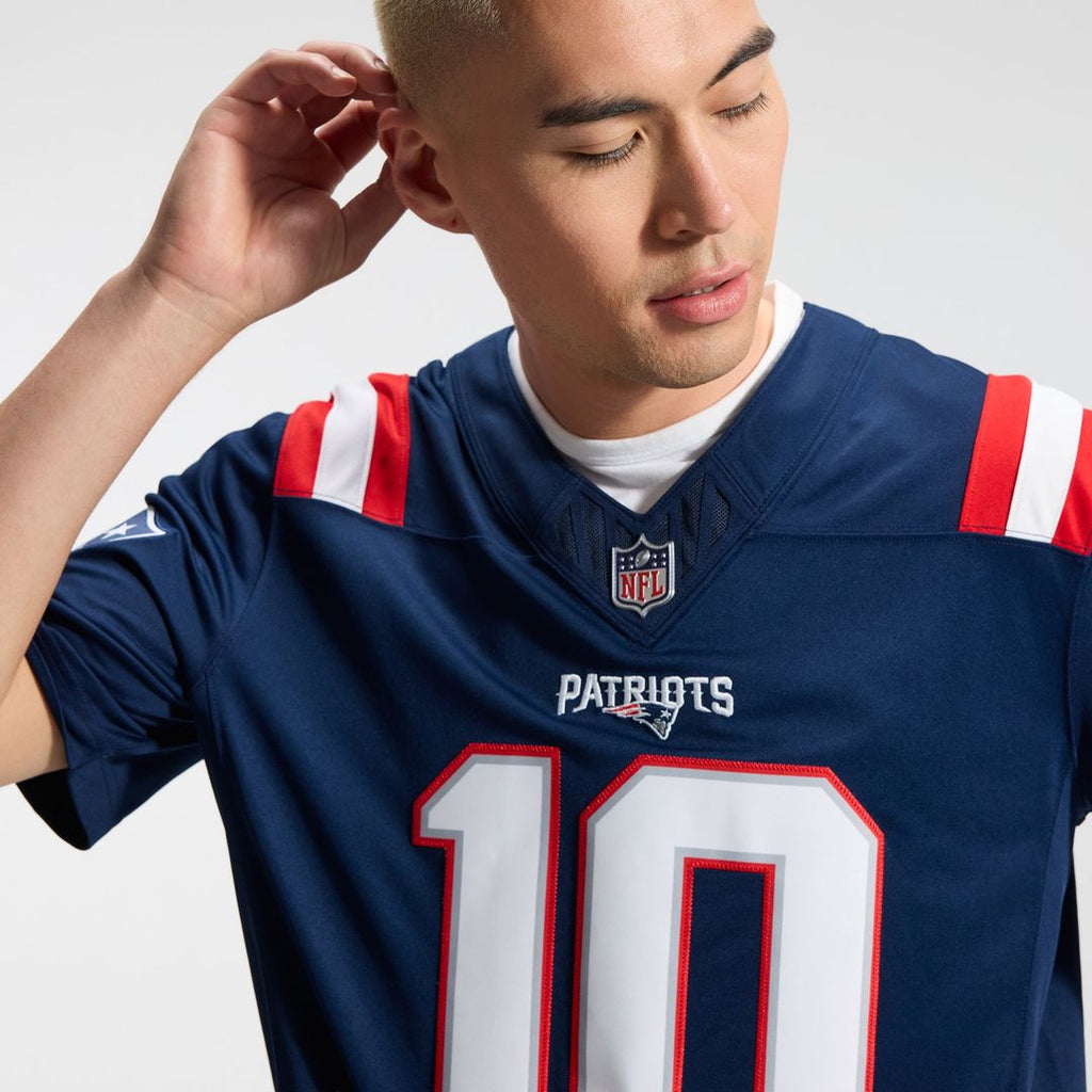 Drake Maye New England Patriots Team Stitched Jersey - Navy