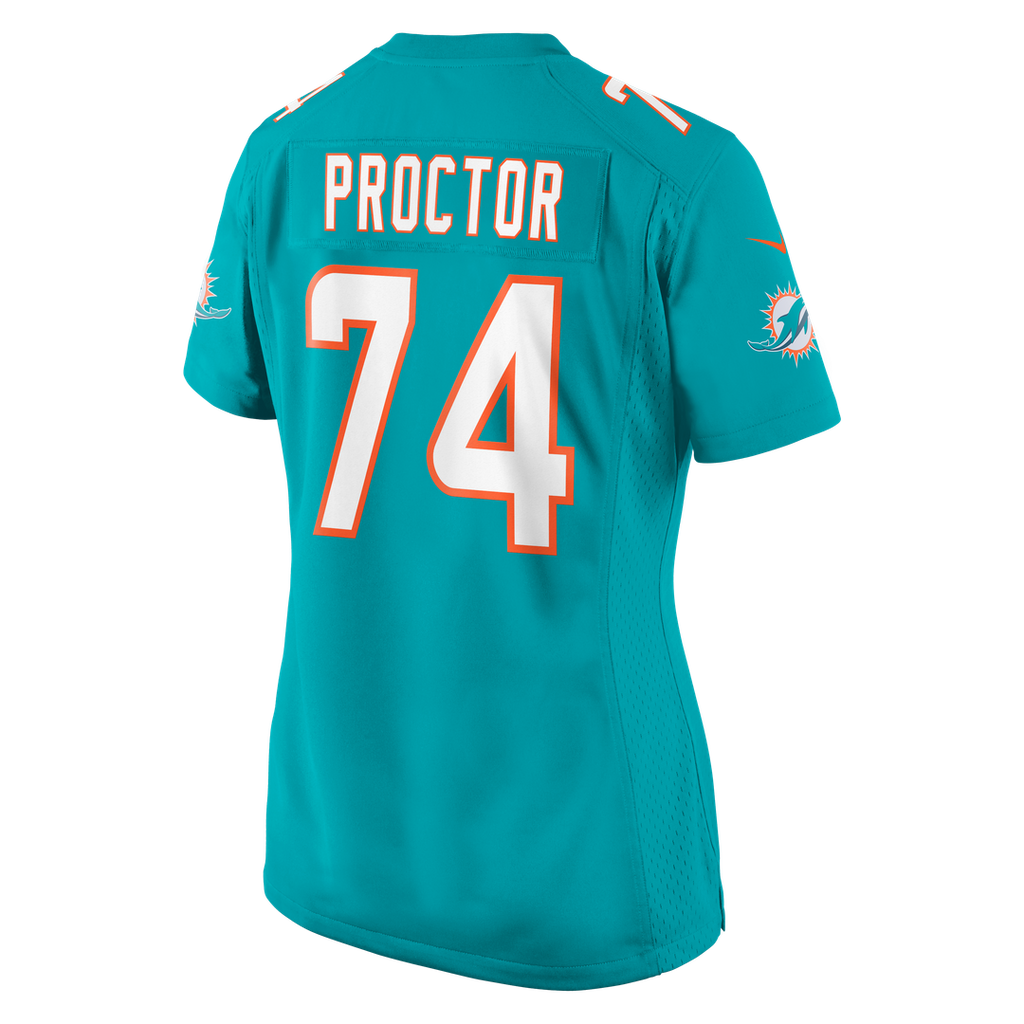 Kadyn Proctor Miami Dolphins Women's Team Jersey - Aqua