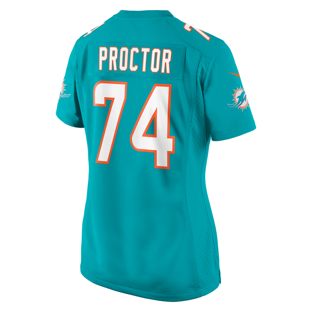 Kadyn Proctor Miami Dolphins Women's Team Jersey - Aqua