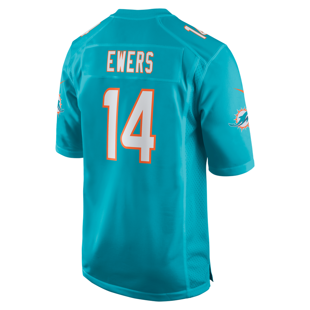 Quinn Ewers Miami Dolphins Team Jersey - Aqua