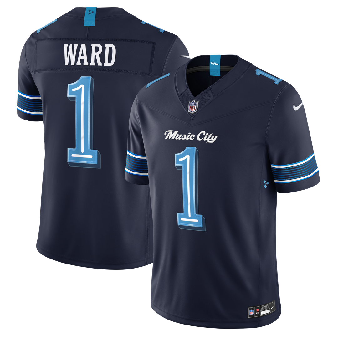 Cameron Ward Tennessee Titans 2026 Rivalries Collection Stitched Jersey - Navy