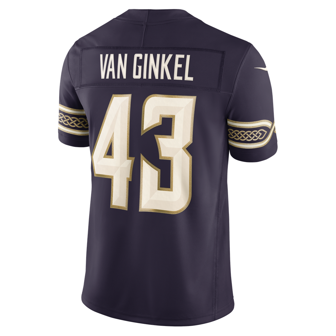 Andrew Van Ginkel Minnesota Vikings 2026 Rivalries Collection Stitched Jersey - Purple