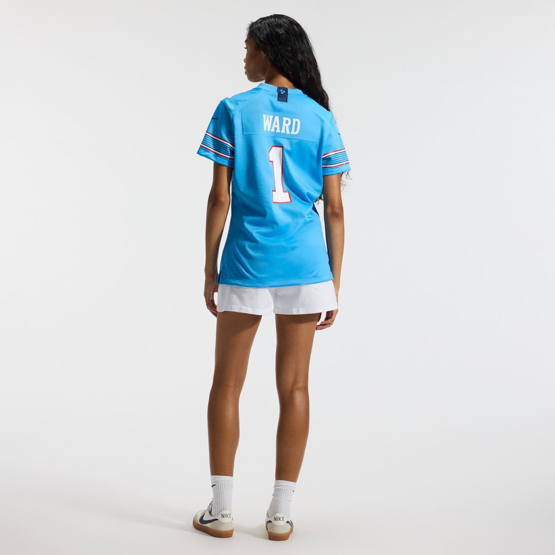 Cameron Ward Tennessee Titans Women's Jersey - Light Blue