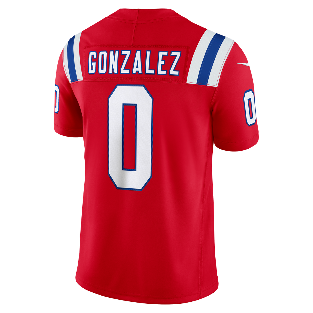 Christian Gonzalez New England Patriots Alternate Stitched Jersey - Red