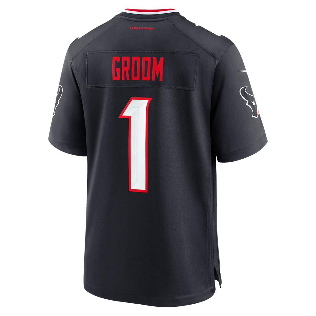 Number 1 Groom Houston Texans Jersey - Navy