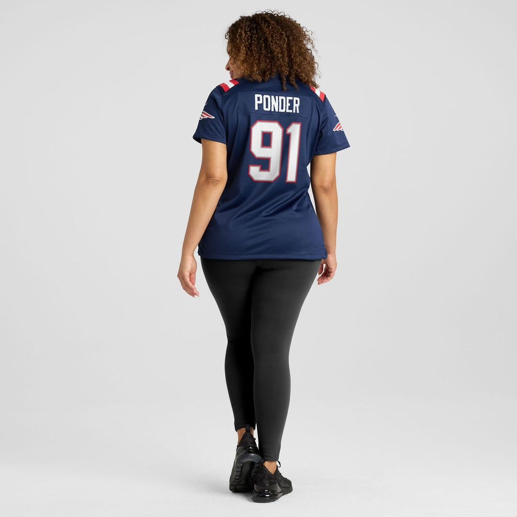 Elijah Ponder New England Patriots Women's Team Jersey - Navy