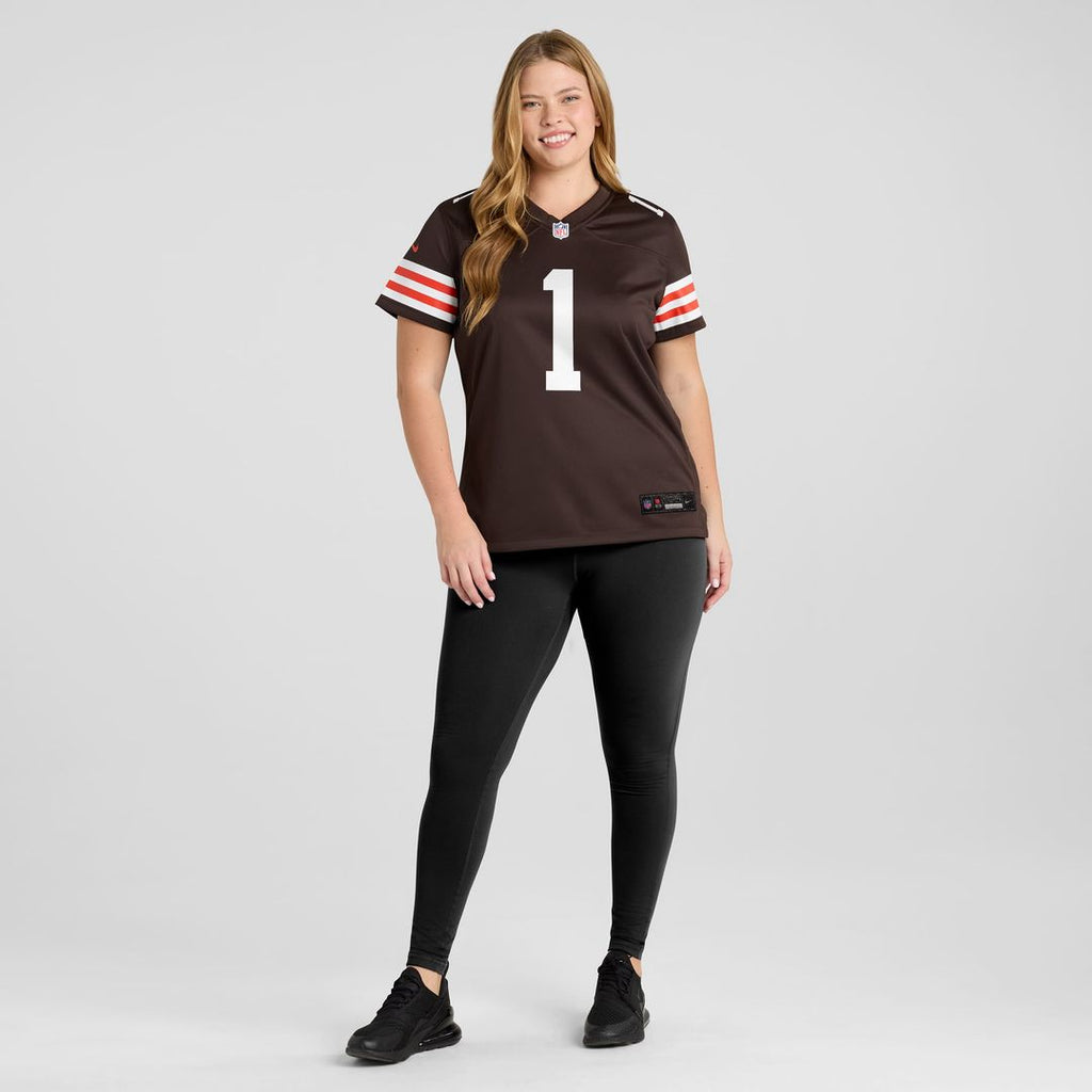 Number 1 Mom Cleveland Browns Women's Jersey - Brown