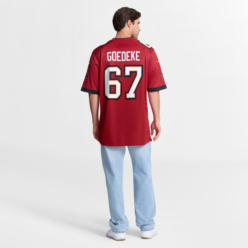 Luke Goedeke Tampa Bay Buccaneers Jersey - Red