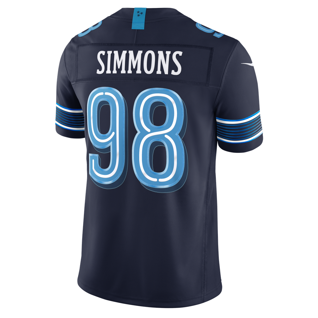 Jeffery Simmons Tennessee Titans 2026 Rivalries Collection Stitched Jersey - Navy