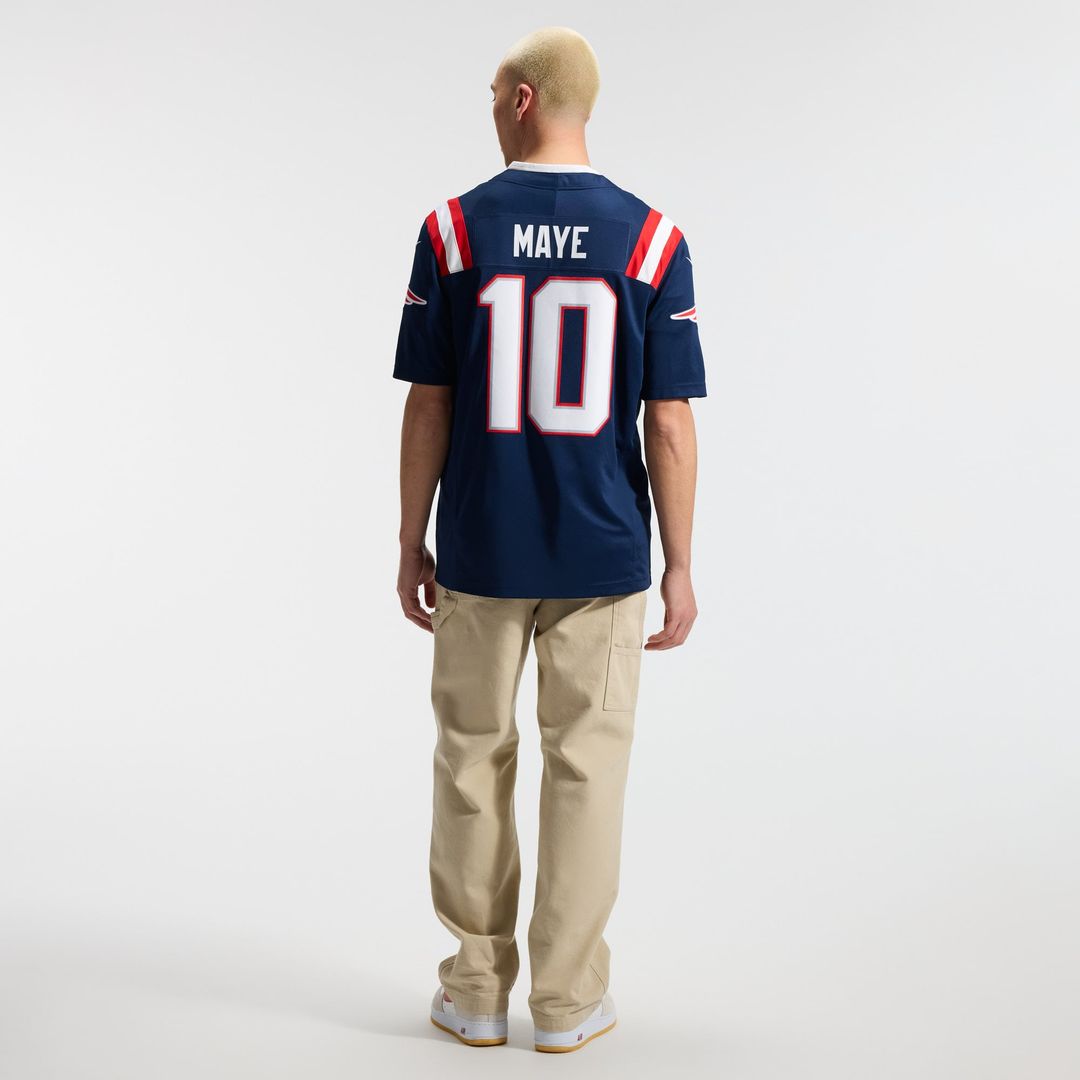 Drake Maye New England Patriots Team Stitched Jersey - Navy