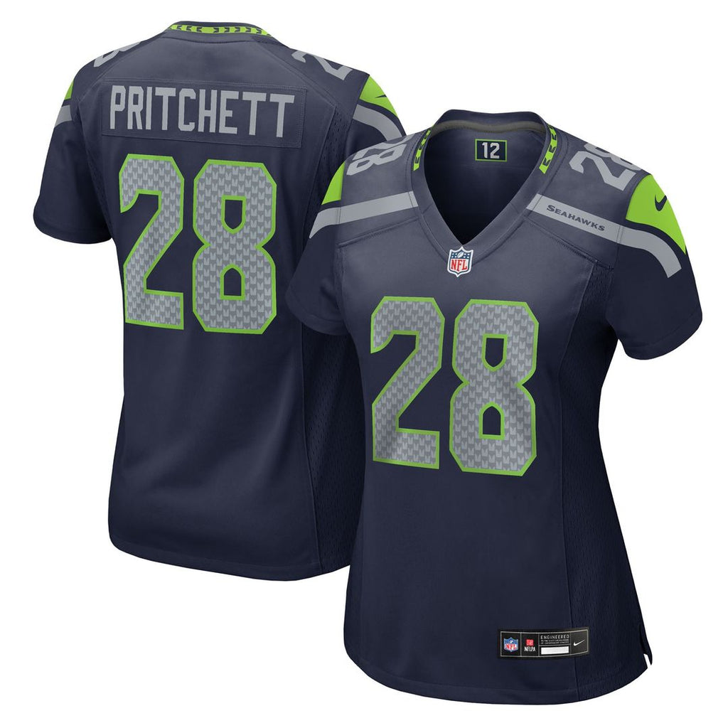 Nehemiah Pritchett Seattle Seahawks Women's Team Jersey - College Navy