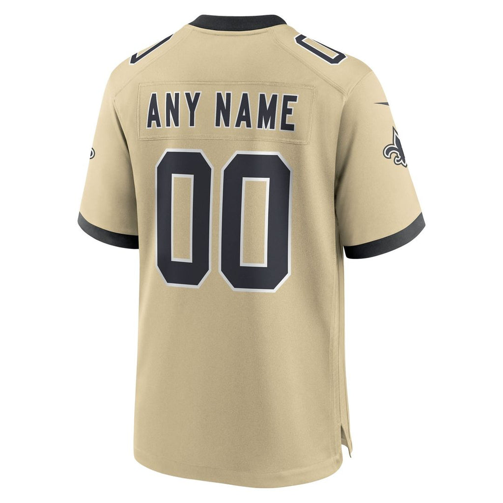 New Orleans Saints Youth Gameday Golds Alternate Custom Jersey - Gold