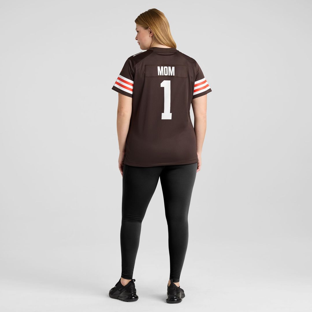 Number 1 Mom Cleveland Browns Women's Jersey - Brown