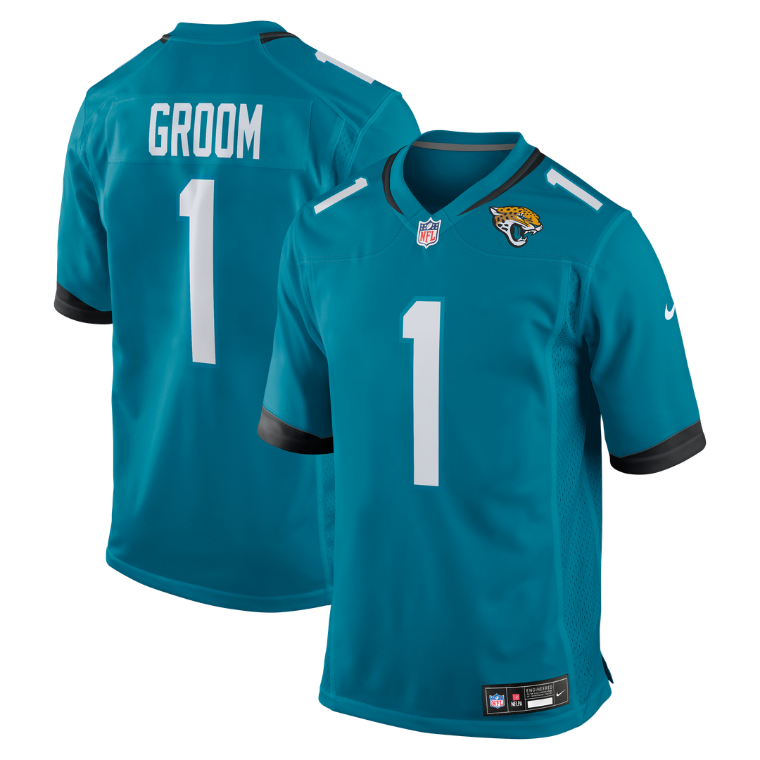 Number 1 Groom Jacksonville Jaguars Jersey - Teal