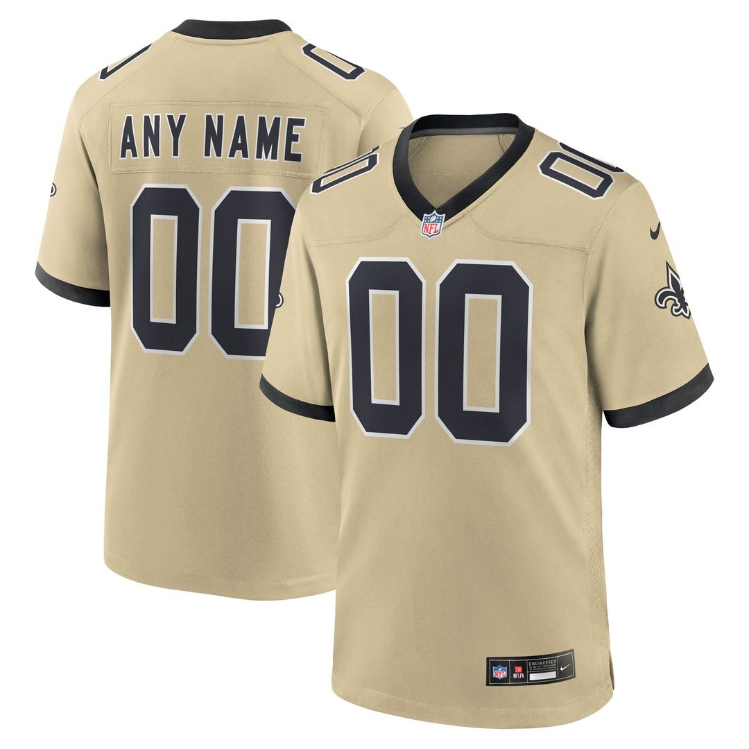 New Orleans Saints Youth Gameday Golds Alternate Custom Jersey - Gold